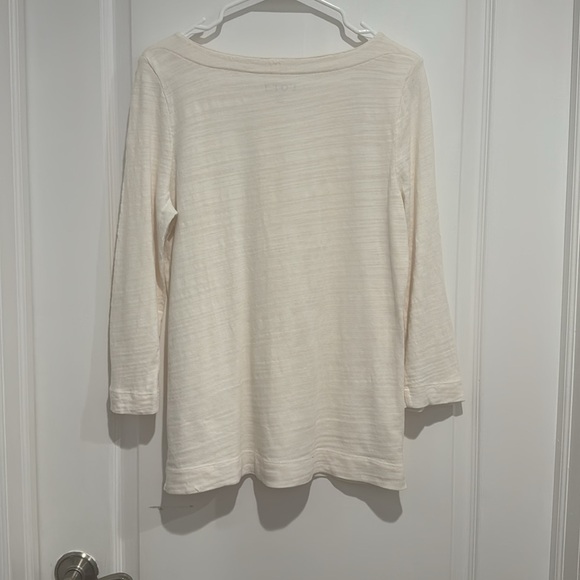 Cream Cotton 3/4 Sleeve Top | Size MP - Picture 3 of 4